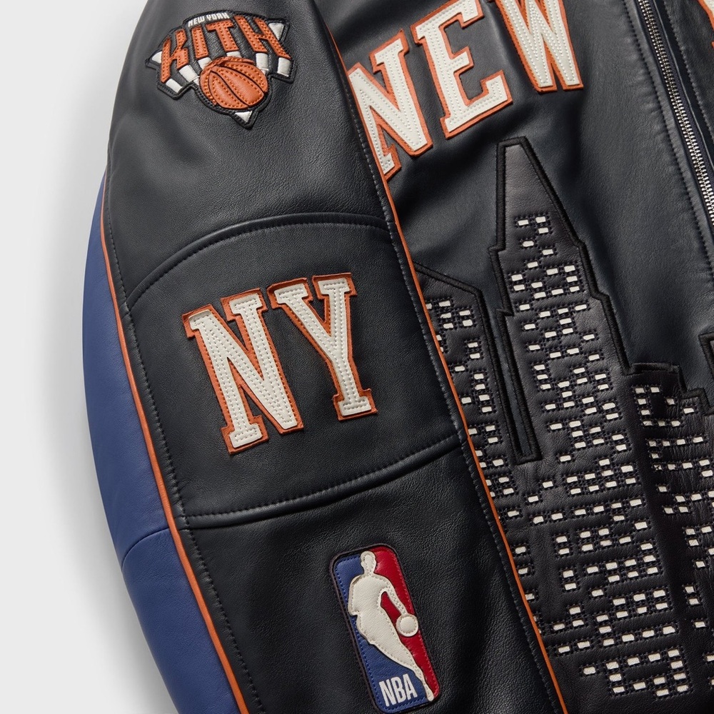 Kith for the New York Knicks Leather Moto Jacket Nocturnal City Skyline Size XL - Picture 6 of 11